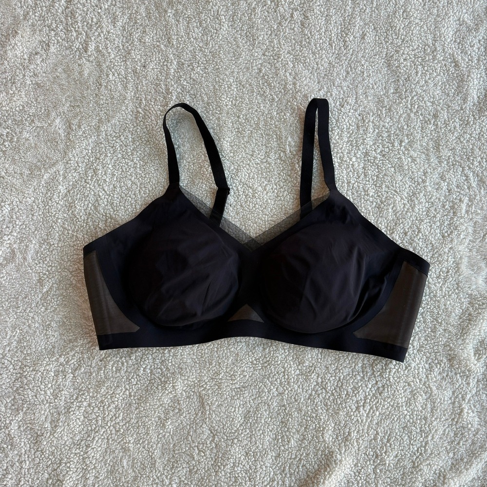Honeylove Crossover Bra Black Wireless Seamless Mesh Plus Size 3X